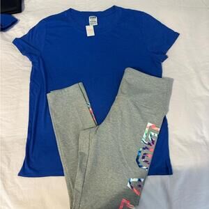 PINK Victoria’s Secret short sleeve shirt and leggings set